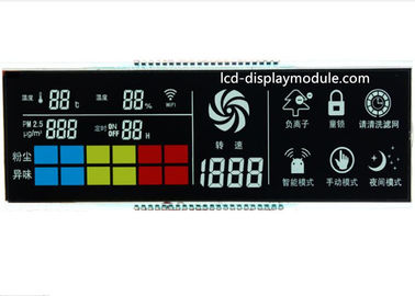Layar LCD Layar Hitam TN VA Segmen Warna Merah Dengan Tampilan Sudut PIN 6 O&#39;Clock