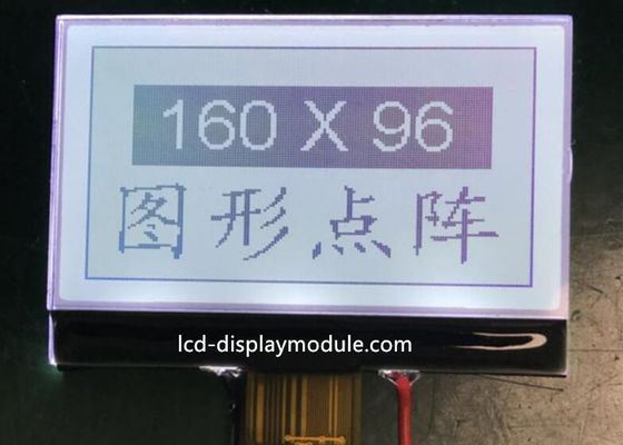 6 O &#39;Jam LCD Modul COG, 160 X 96 ISO 14001 White LED FSTN LCD Module