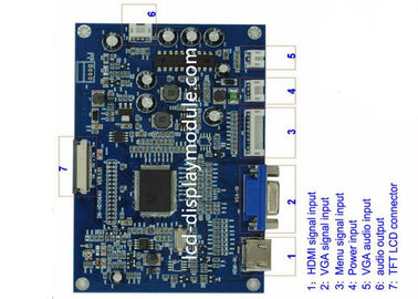 HDMI Tft Hdmi Layar Warna 7 250cd/M2 Kecerahan Resolusi 1024x600